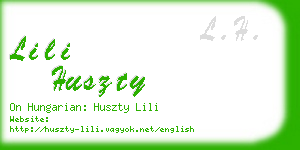 lili huszty business card